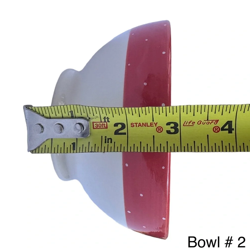 Rae Dunn SNACK Bowl Red White Polka Dot Christmas Valentine’s Day NWT 2017 OG